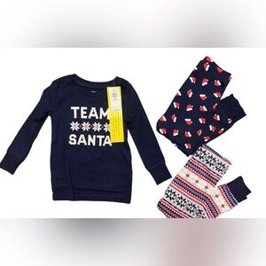 Old Navy Santa Christmas Holiday Toddler 3 Piece Pajama Set 18-24 Months